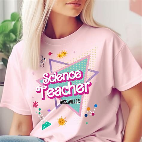 Custom Subject Teacher Shirt Pink Teacher Sweatshirt For Women Trendy