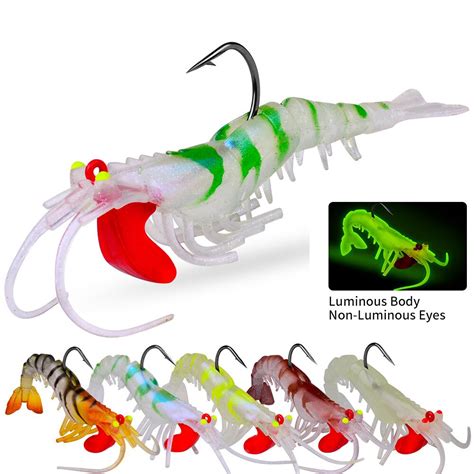 ZUKIBO Luminous Shrimp 6g 13g 19g Silicone Artificial Bait Simulation