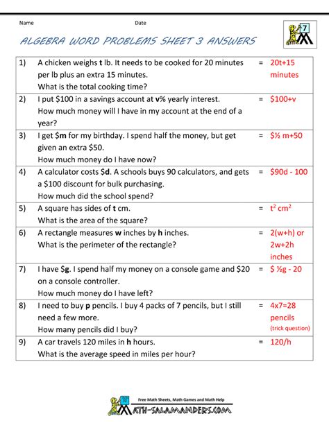 6Th Grade Algebra Word Problems Worksheet : 6 G A 2 Geometry Word Problems 6th Grade Common Core ...