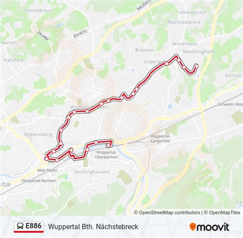 e886 Route Fahrpläne Haltestellen Karten Wuppertal Bth