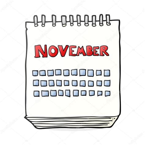 Cartoon Calendar Showing Month Of November Stock Vector Image By