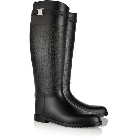 Michael Kors Collection Miranda Croc Effect Rubber Rain Boots Boots