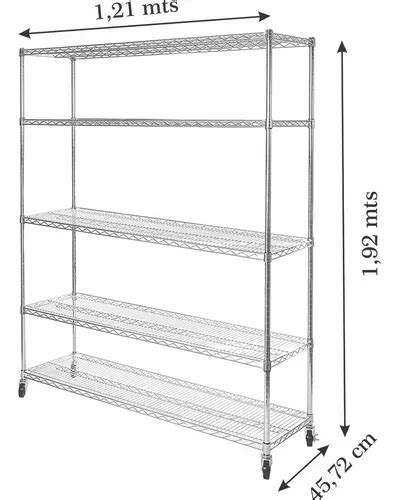 Organizador Multiuso Estante 5 Prateleiras Cromada Rodas Frete grátis