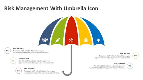 Risk Management With Umbrella Icon Powerpoint Template