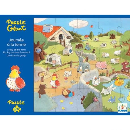 Puzzle Géant 24 pièces Journée à la ferme Djeco Ludessimo jeux