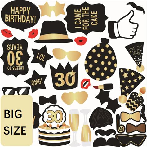 Birthday Decor Party Favor Photo Booth Props Kit For His Hers 30th