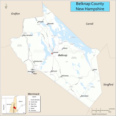 Map of Belknap County, New Hampshire