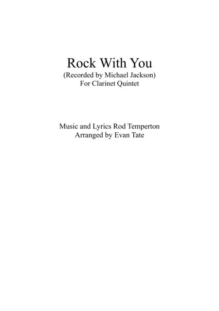 Rock With You Sheet Music Michael Jackson Woodwind Ensemble