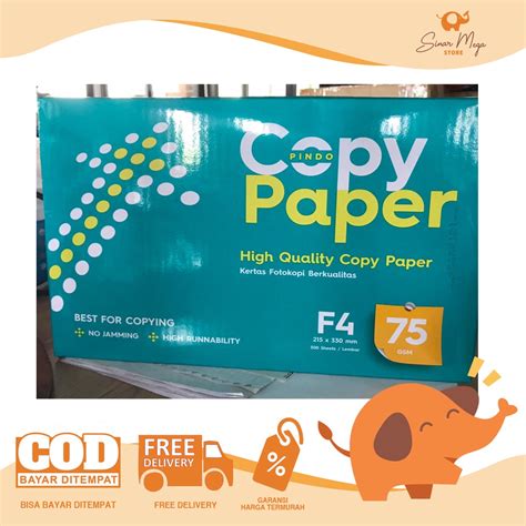 Jual Copy Paper F4 75 Gr Kertas Hvs Print Fotocopy F4 75gsm Shopee