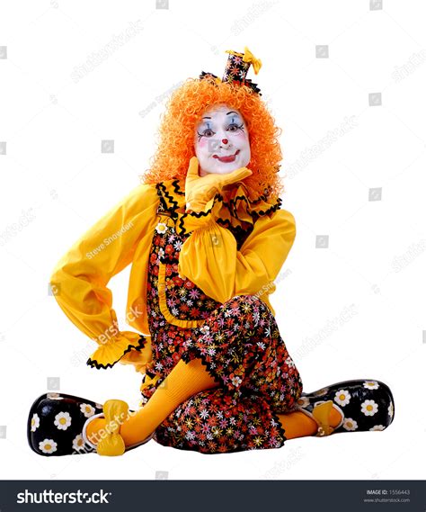 Sitting Female Circus Clown Stock Photo 1556443 Shutterstock