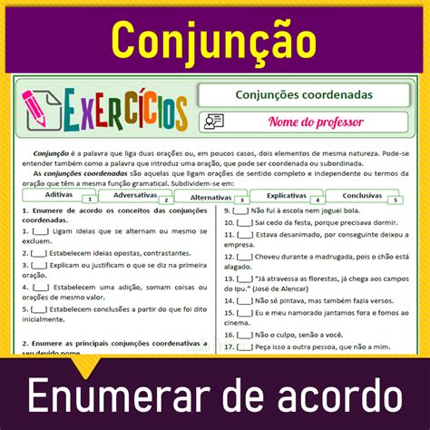 Conjun Es Coordenadas Exerc Cios Enumerar De Acordo Li O Pr Tica