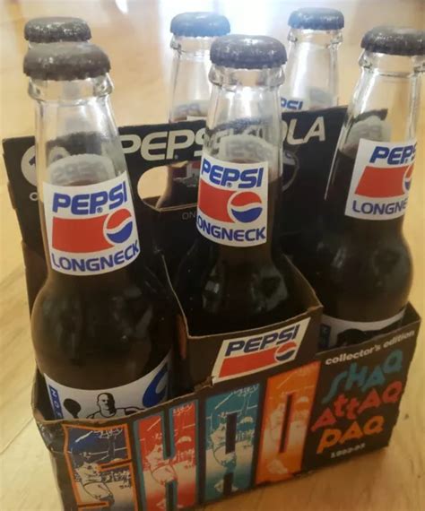 Vintage Shaq Attack Collectible Longneck Pepsi Bottles 1993 6pk Shaquille O Neal £18 78