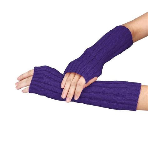 Long Fingerless Gloves Morecome Winter Wrist Arm Hand Warmer Knitted