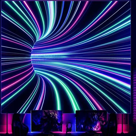 Honcet Black Light D Posters Tapestry For Bedroom Uv Reactive Space