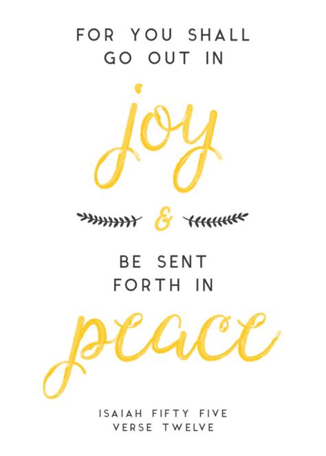 For You Shall Go Out In Joy Be Sent Forth In Peace Isaiah 55 12