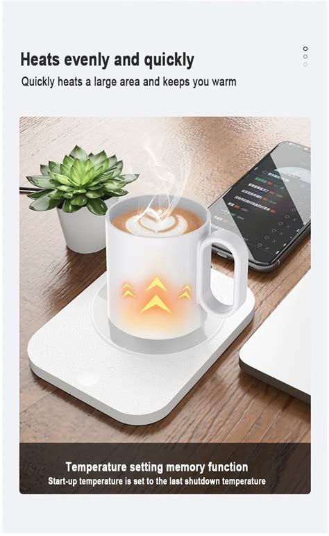 Electric Smart Mug Warmer Wireless Self Heated Coffee Cup Usb Coffee