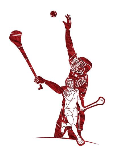 Hurling Players Sport Action 6649485 Vector Art At Vecteezy