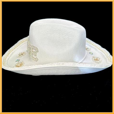 Tik Tok Hot Sale Pearl Rhinestone Cowboy Hat Bride Hair Dress Luxury