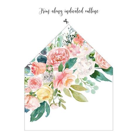 Floral Envelope Liner Wedding Invitation A7 Envelope 5x7 Envelope Wedding Printables Edit