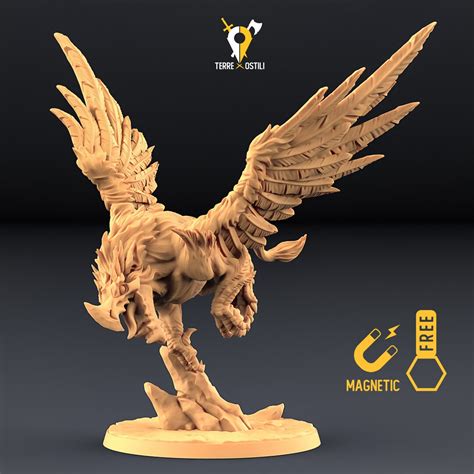 Winged Griffon Beast Miniature 3d Compatible With Dungeons and Dragons ...