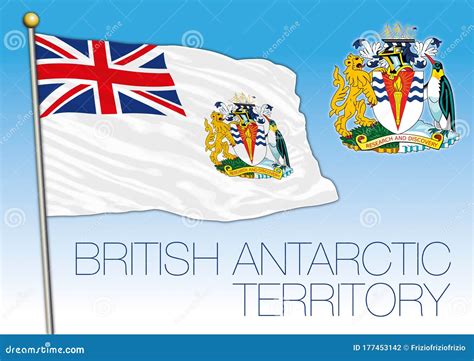 British Antarctic Territory Official National Flag and Coat of Arms ...