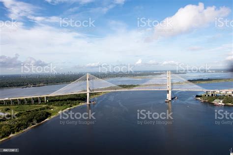 Aerial View Dames Point Bridge Stock Photo - Download Image Now ...