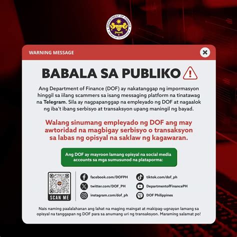 DOF Nagbabala Sa Mga Online Scammer Na Nambibiktima Gamit Ang