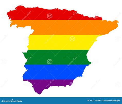 Lgbt Flag Map Vector Rainbow Map In Colors Of Lgbt Lesbian Gay