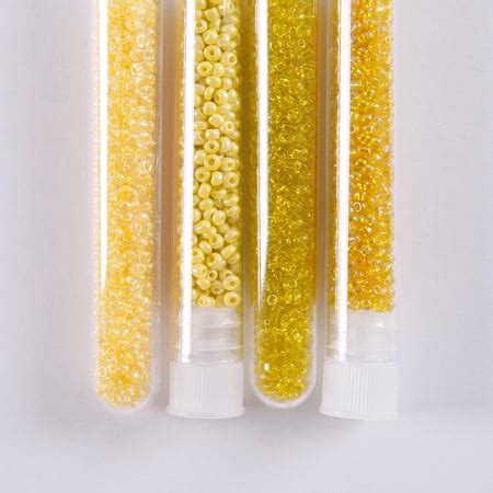 Tubes De Perles De Rocaille Tons Jaunes Cr Alia Perles Et Bijoux