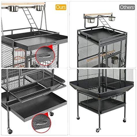 Yaheetech Grande Cage Oiseaux En Fer Forg De Cm Pour Perroquet