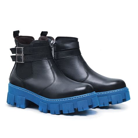 Bota Coturno Cano Curto Em Couro Autem Originals Z Per Lateral E Sola