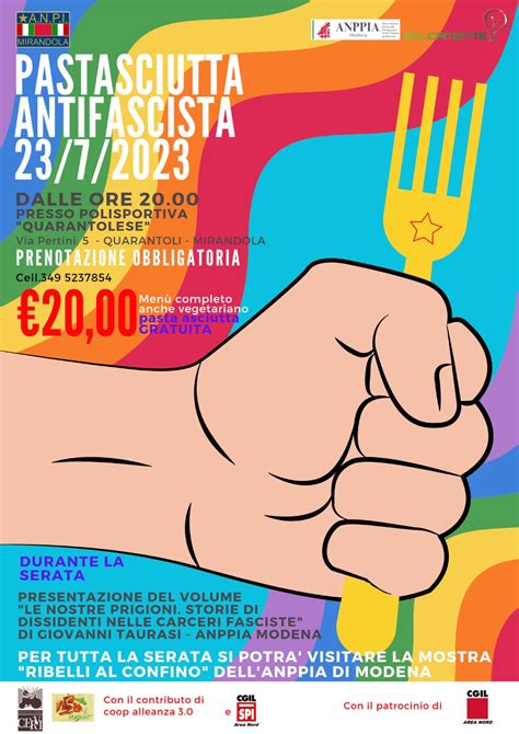 Anpi Mirandola Bassa Resistente Pastasciutta Antifascista