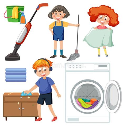 Household Chores Kids Stock Illustrations – 313 Household Chores Kids ...