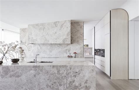 Limestone Was Used Throughout This Modern Kitchen To Create A Cohesive Look