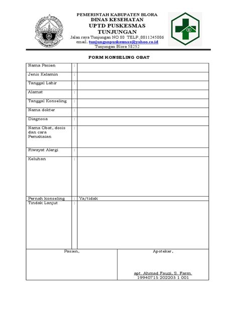 Form Dokumentasi Konseling Obat Pdf