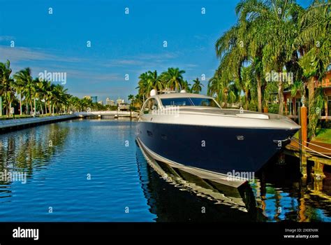 Private Yachts Docked At Luxury Waterfront Homes In Fort Lauderdale