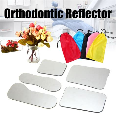 5pcs Dental Intraoral Glass Coated Titanium Photography Mirrors 2 Side