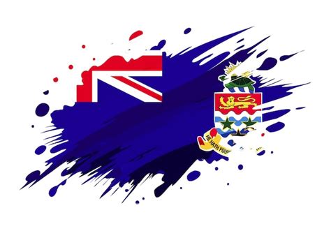 Premium Vector Cayman Islands Flag Painted With Grunge Brush Stroke