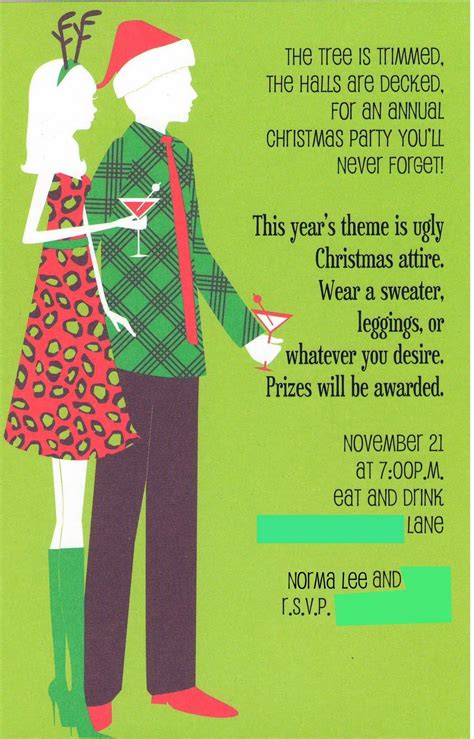 Tacky Ugly Sweater Christmas Party Invitations