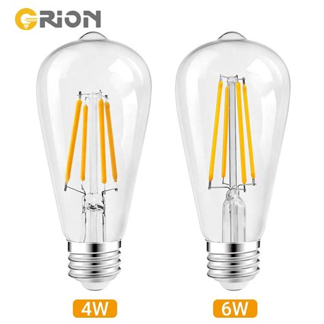 Orion Led Floor Lamp Light Vintage Clear Glass Shell Bulb St W V