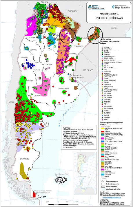 Mapa De Pueblos Indígenas En Argentina Fuente Ministerio De Educación Download Scientific