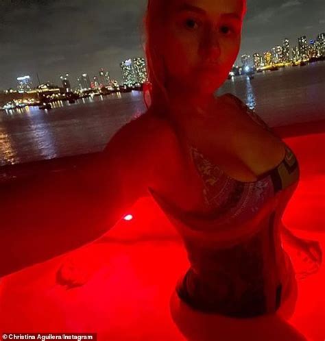 Christina Aguilera Shows Off Her Cleavage In A Very Tight Fitting