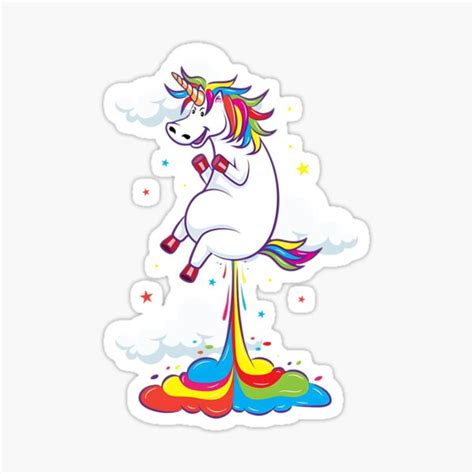 Unicorn Fart Rainbow Sticker For Sale By Segegehdang Redbubble