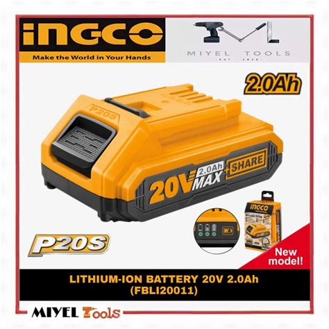 Ingco Original Lithium Ion Battery Pack V Ah Fbli Shopee