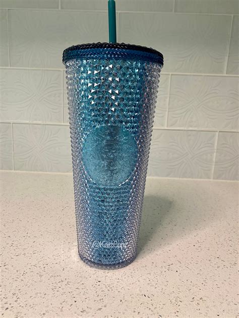 Nwt Starbucks Studded Tumbler Glittery Bluecyan Aus Etsy