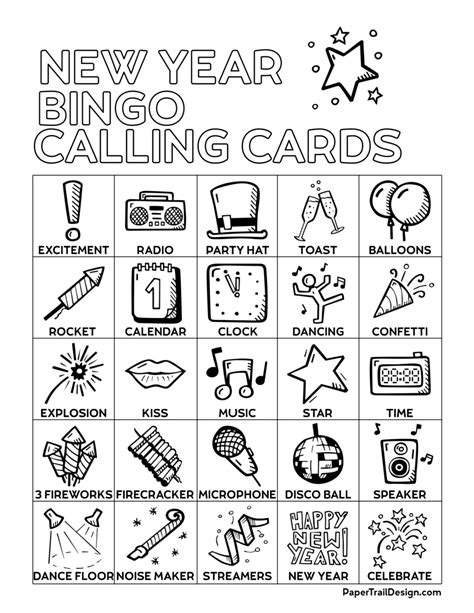 Printable New Years Bingo