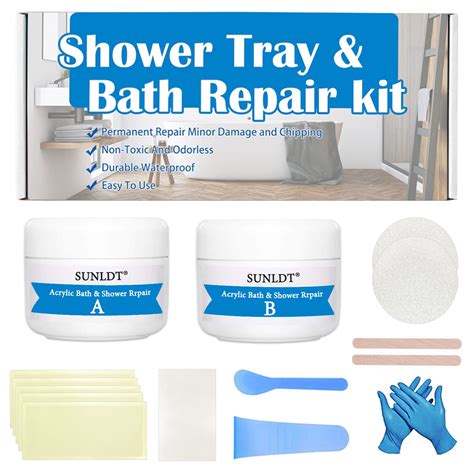 Buy White Acrylic Bath Repair Kit for Bathtub, Cracked Shower Tray ...