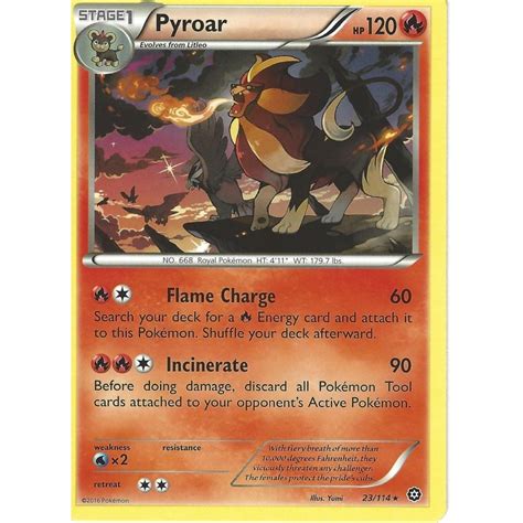 Pokemon Trading Card Game 23 114 Pyroar Rare XY 11 Steam Siege