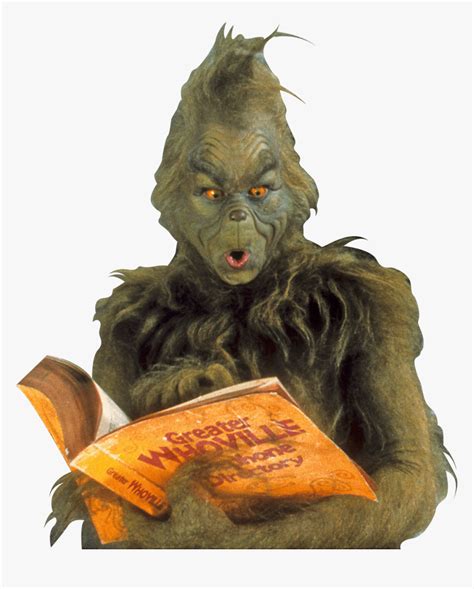 Grinch Reading A Book, HD Png Download - kindpng