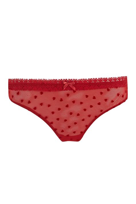 Kırmızı Kadın Kalp Baskılı Dantelli Bikini Külot 1799123 DeFacto